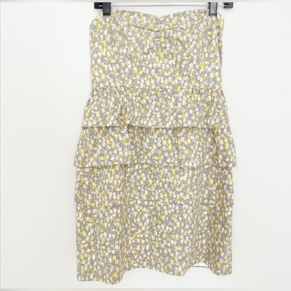 J. CREW Gray Yellow Cotton
Liberty of London Floral Strapless Dress | Size 6